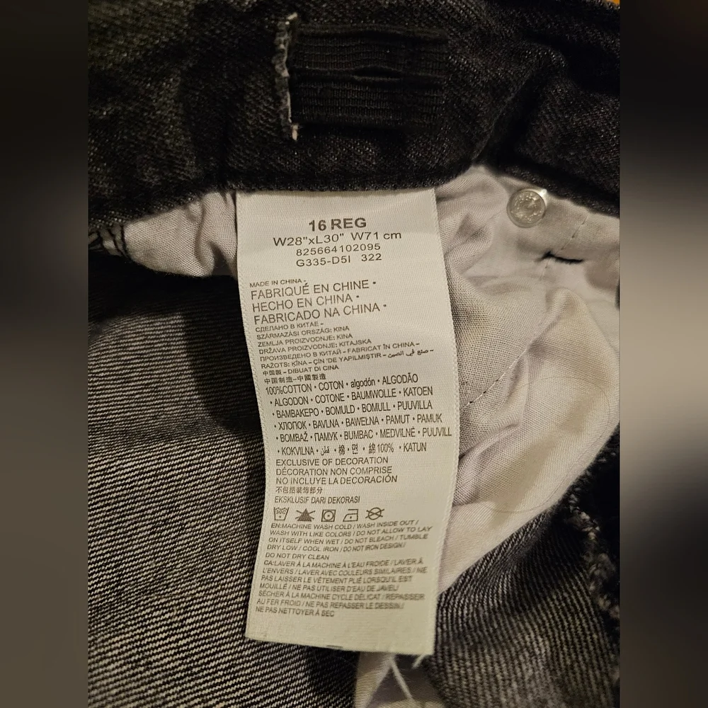 Levis Silver Tab Stay Loose Women's 28x30 Regular 16 Black Jeans